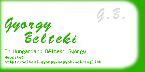 gyorgy belteki business card