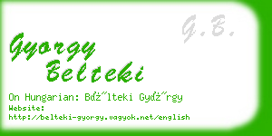 gyorgy belteki business card